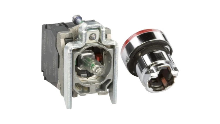 Przycisk sterowniczy 22mm czerwony z samopowrotem z podświetleniem 1Z 1R XB4BW34B5