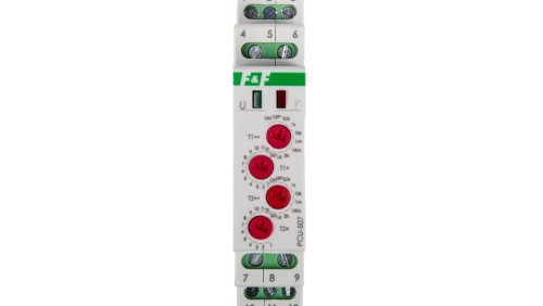 Przekaźnik czasowy 2P 8A 0,1sek-576h 230V AC opóźnione załączenie/wyłączenie - cykliczne PCU-507