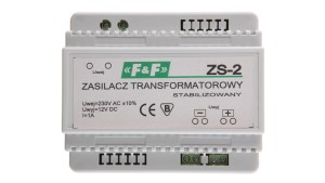 Zasilacz stabilizowany 230VAC/12VDC 12W 1A ZS-2