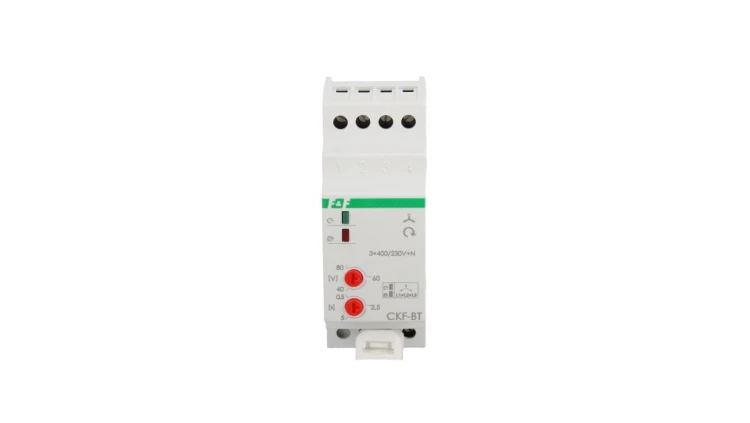 Przekaźnik kolejności, zaniku i asymetrii faz 10A 1P 0,5-5sek 40-80V CKF-BT