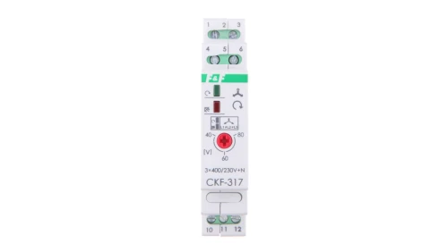 Przekaźnik kolejności, zaniku i asymetrii faz 10A 1P 4sek 40-80V CKF-317