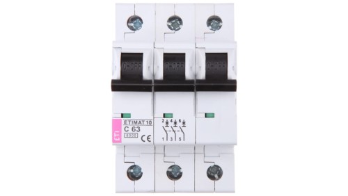 Wyłącznik nadprądowy 3P C 63A 6kA AC ETIMAT10 002135722
