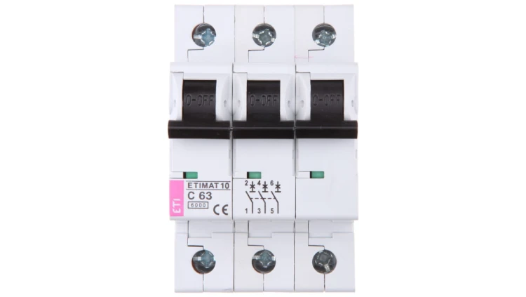 Wyłącznik nadprądowy 3P C 63A 6kA AC ETIMAT10 002135722