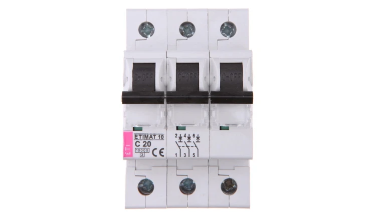 Wyłącznik nadprądowy 3P C 20A 10kA AC ETIMAT10 002135717