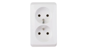 Prima Gniazdo podwójne z/u 16A IP20 białe GWN-230P WDE001043