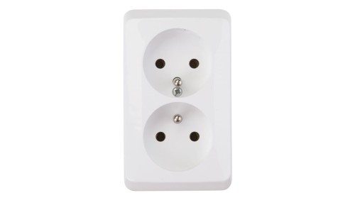 Prima Gniazdo podwójne z/u 16A IP20 białe GWN-230P WDE001043