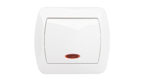 Simon Akord Łącznik jednobiegunowy z podświetleniem biały AW1L/11