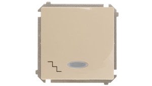 Simon Basic Łącznik schodowy z podświetleniem, szybkozłącza, beżowy BMW6L.01/12