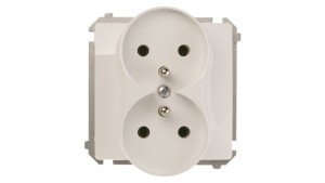 Simon Basic Gniazdo podwójne z/u 16A IP20 białe BMGZ2M.01/11
