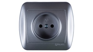 Simon Akord Gniazdo pojedyncze b/u 16A IP20 aluminium metalizowane AG1e/26