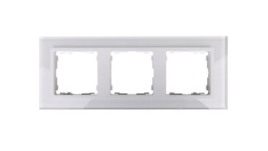 Simon 82 Ramka potrójna pozioma szklana/ ramka pośrednia biała 82637-30
