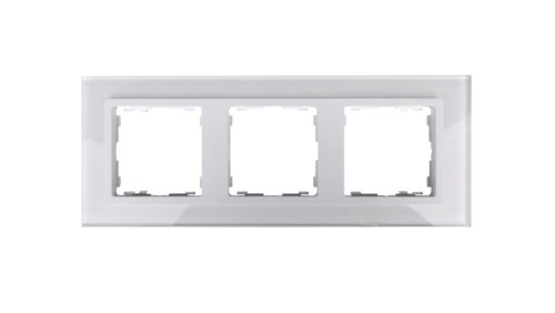 Simon 82 Ramka potrójna pozioma szklana/ ramka pośrednia biała 82637-30
