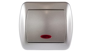 Simon Akord Łącznik jednobiegunowy z podświetleniem satyna metalizowana AW1L/29