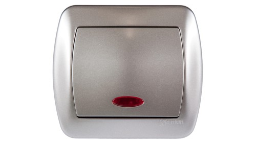 Simon Akord Łącznik jednobiegunowy z podświetleniem satyna metalizowana AW1L/29