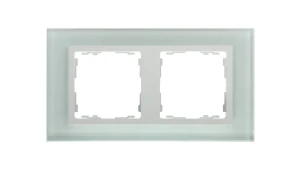 Simon 82 Ramka podwójna pozioma szklana natural/ ramka pośrednia biała 82627-60