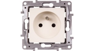 NILOE Gniazdo pojedyncze z/u 16A IP20 z przesłonami kremowe 664636