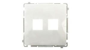 Simon Basic Pokrywa gniazda teleinformatycznego podwójnego 2x RJ Keystone płaska biała BMPT/11