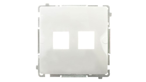 Simon Basic Pokrywa gniazda teleinformatycznego podwójnego 2x RJ Keystone płaska biała BMPT/11