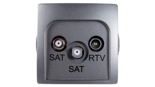 Simon Basic Gniazdo antenowe SAT/SAT/RTV końcowe stal inox BMZAR+SAT3.1-P2.01/21