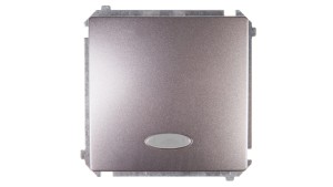 Simon Basic Łącznik jednobiegunowy z podświetleniem, szybkozłącza, stal inox BMW1L.01/21