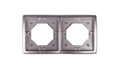 Simon Basic Standard Ramka bryzgoszczelna podwójna z uszczelką IP44 stal inox BMR2B/21