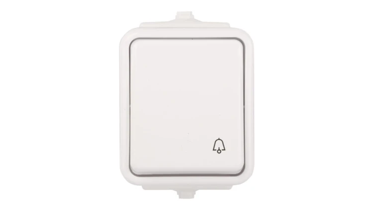Cedar Przycisk hermetyczny IP44 dzwonek 10A biały WNt-101C WNT101C01