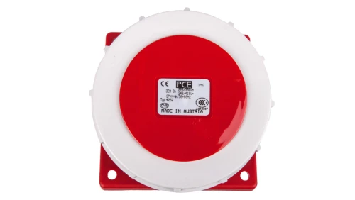 Gniazdo tablicowe skośne 32A 5P 400V /100x92/ czerwone IP67 POWER TWIST 4252-6