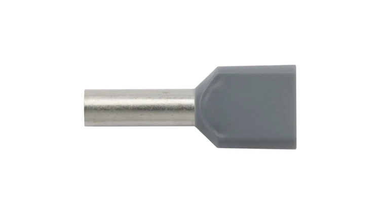 Końcówka tulejkowa izolowana HI 2X4/12 szara E08KH-02020102101 /100szt./