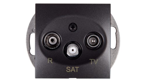 Simon 54 Gniazdo antenowe RD/TV/SAT przelotowe antracyt DASP.01/48