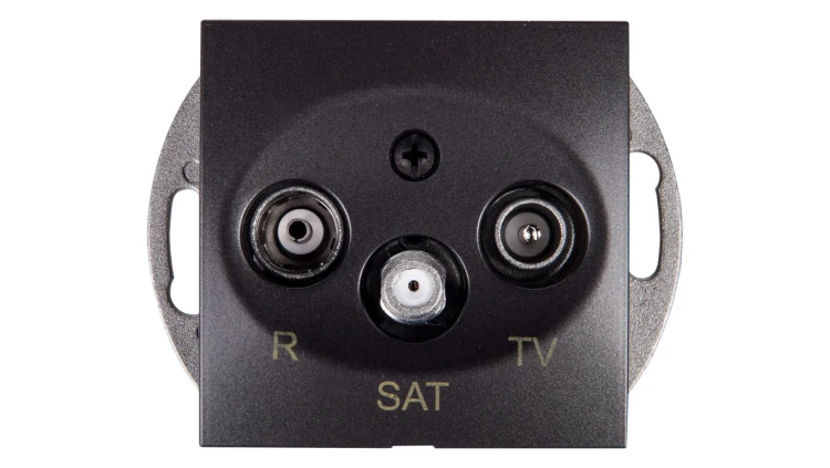 Simon 54 Gniazdo antenowe RD/TV/SAT przelotowe antracyt DASP.01/48