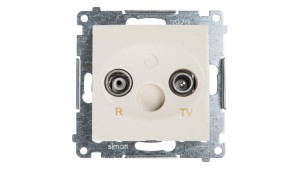 Simon 54 Gniazdo antenowe RD/TV końcowe separowane kremowe DAK.01/41
