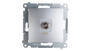 Simon 54 Gniazdo antenowe pojedyncze SAT srebrny mat DASF1.01/43