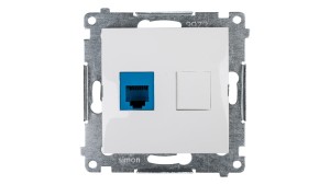 Simon 54 Gniazdo telefoniczne pojedyncze RJ12 białe DT1.01/11
