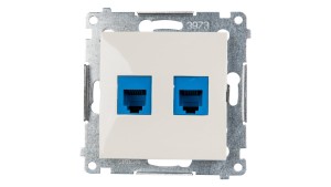 Simon 54 Gniazdo telefoniczne podwójne 2xRJ12 kremowe DT2.01/41
