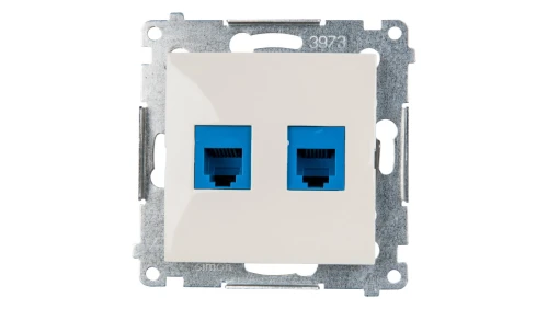 Simon 54 Gniazdo telefoniczne podwójne 2xRJ12 kremowe DT2.01/41