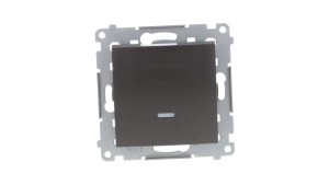 Simon 54 Łącznik jednobiegunowy z podświetleniem, szybkozłącza, antracyt DW1L.01/48