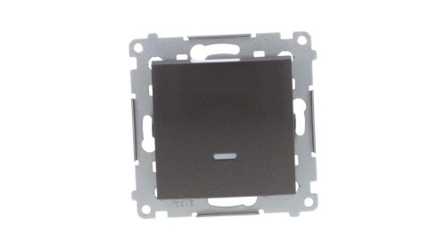 Simon 54 Łącznik jednobiegunowy z podświetleniem, szybkozłącza, antracyt DW1L.01/48