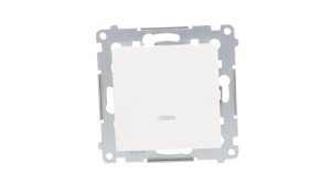 Simon 54 Łącznik jednobiegunowy z podświetleniem, szybkozłącza, biały DW1L.01/11