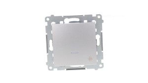 Simon 54 Łącznik krzyżowy z podświetleniem, szybkozłącza, srebrny mat IP20 DW7L.01/43