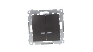 Simon 54 Łącznik bryzgoszczelny świecznikowy IP44 z podświetleniem, szybkozłącza, antracyt DW5BL.01/48