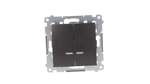 Simon 54 Łącznik bryzgoszczelny świecznikowy IP44 z podświetleniem, szybkozłącza, antracyt DW5BL.01/48