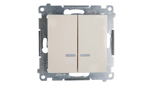 Simon 54 Łącznik świecznikowy z podświetleniem, szybkozłącza, kremowy DW5BL.01/41