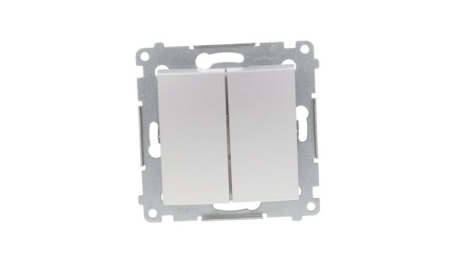 Simon 54 Łącznik bryzgoszczelny świecznikowy IP44, szybkozłącza, srebrny mat DW5B.01/43