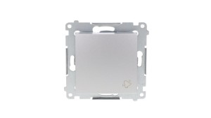 Simon 54 Przycisk /dzwonek/, szybkozłącza, srebrny mat DD1.01/43