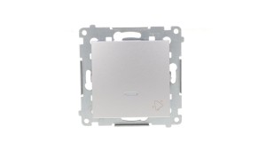 Simon 54 Przycisk /dzwonek/, szybkozłącza, srebrny mat DD1L.01/43