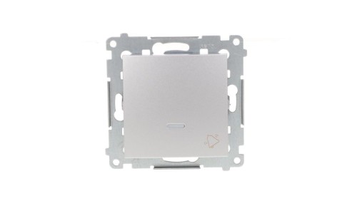 Simon 54 Przycisk /dzwonek/, szybkozłącza, srebrny mat DD1L.01/43