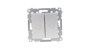 Simon 54 Przycisk żaluzjowy, szybkozłącza, srebrny mat DZP1.01/43