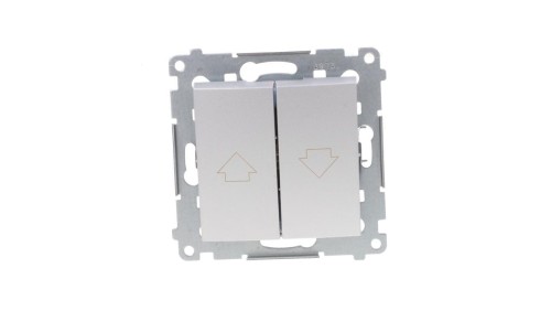 Simon 54 Przycisk żaluzjowy, szybkozłącza, srebrny mat DZP1.01/43