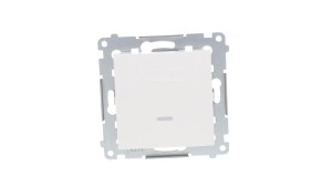 Simon 54 Przycisk pojedynczy zwierny z podświetleniem, szybkozłącza, biały DP1L.01/11