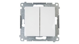 Simon 54 Przycisk podwójny, szybkozłącza, biały DP2.01/11